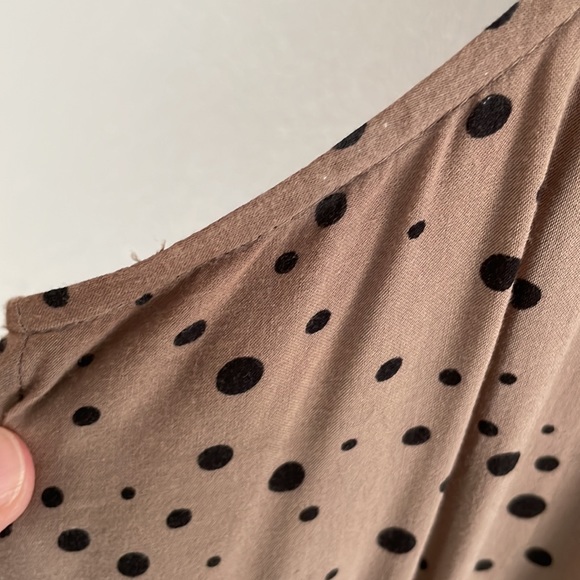 LOFT Polka Dot Drawstring Dress Petite Large - Picture 8 of 9